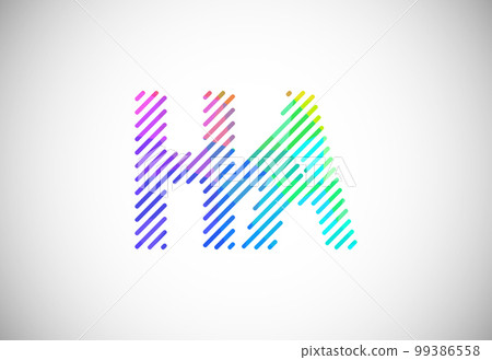 H A, HA Initial Letter Logo design vector template, Graphic