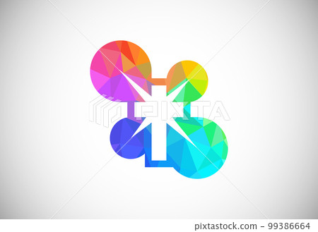 Low poly style church logo. Christian sign symbols. The Cross of Jesus 99386664