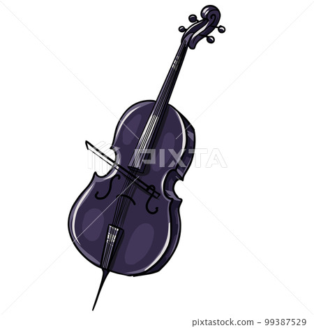 Black cello. Vector illustration of the cello EPS10 Black cello. Vector illustration of the cello EPS10 99387529