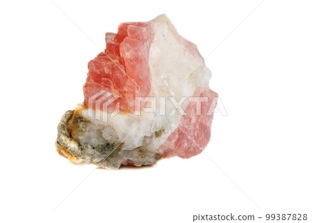 Macro of the mineral stone Rhodochrosite on a white background Macro of the mineral stone Rhodochrosite on a white background 99387828