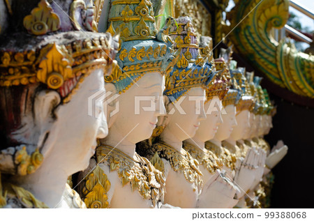 The group of Thai god's blessing, Thepphanom is blessing the people who come to the place. The group of Thai god's blessing, Thepphanom is blessing the people who come to the place. 99388068