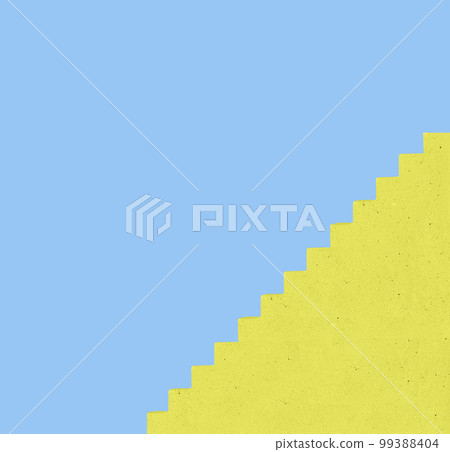 Yellow stairs to blue sky. Motivation, career ladder, way to success concept in abstract and minimalistic style Yellow stairs to blue sky. Motivation, career ladder, way to success concept in abstract and minimalistic style 99388404
