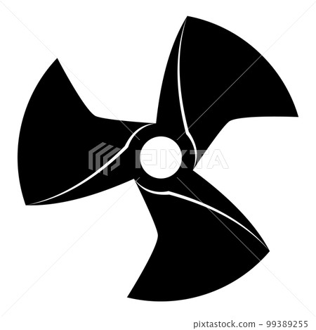 Propeller screw icon, engine or motor image. Type of air fan cooler. Vector illustration isolated on white background Propeller screw icon, engine or motor image. Type of air fan cooler. Vector illustration isolated on white background 99389255