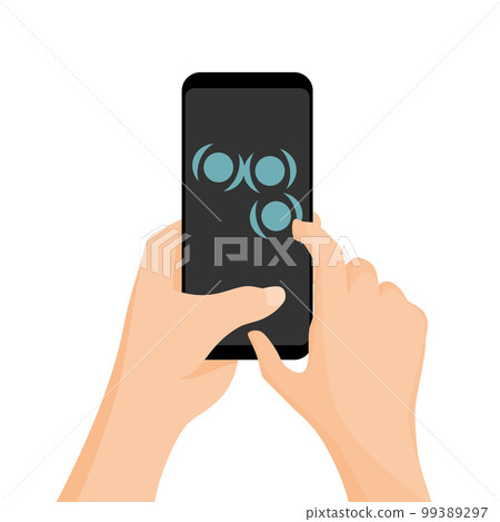 Touch screen hand gestures. Flat colored icon with movement of finger isolated vector illustration. Hand touchscreen gesture. Vector like swipe or slide touch Touch screen hand gestures. Flat colored icon with movement of finger isolated vector illustration. Hand touchscreen gesture. Vector like swipe or slide touch 99389297