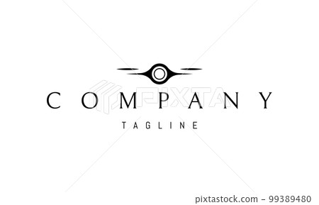 Vector logo on which an abstract image of a quadrocopter in a minimalistic form. 99389480