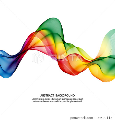 Beautiful rainbow wave on white background, design of wavy wave lines 99390112