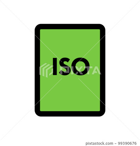 ISO file icon line isolated on white background. Black flat thin icon on modern outline style. Linear symbol and editable stroke. Simple and pixel perfect stroke vector illustration. ISO file icon line isolated on white background. Black flat thin icon on modern outline style. Linear symbol and editable stroke. Simple and pixel perfect stroke vector illustration. 99390676