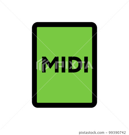 MIDI file icon line isolated on white background. Black flat thin icon on modern outline style. Linear symbol and editable stroke. Simple and pixel perfect stroke vector illustration. MIDI file icon line isolated on white background. Black flat thin icon on modern outline style. Linear symbol and editable stroke. Simple and pixel perfect stroke vector illustration. 99390742