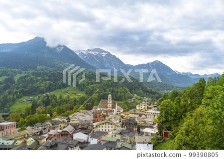 Berchtesgaden famous historic town and mountains in Nationalpark Berchtesgadener Land, Upper Bavaria, Germany Berchtesgaden famous historic town and mountains in Nationalpark Berchtesgadener Land, Upper Bavaria, Germany 99390805