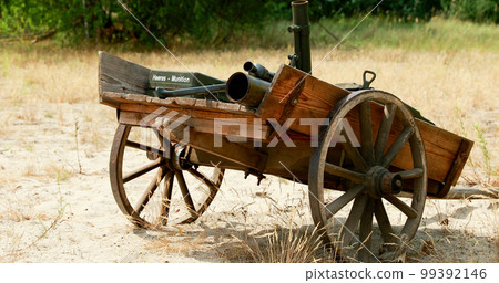 Old Peasant Asian Cart Of With Ammunition Old Peasant Asian Cart Of With Ammunition 99392146