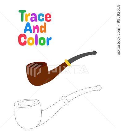 Smoking Pipe tracing worksheet for kids Smoking Pipe tracing worksheet for kids 99392619