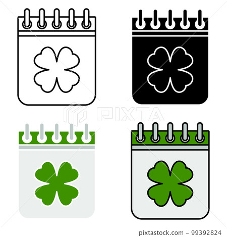 Calendar with Clover in flat style isolated Calendar with Clover in flat style isolated 99392824