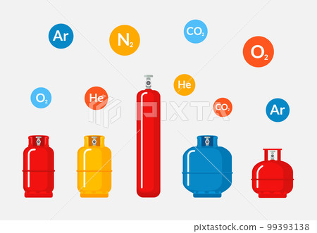 Gas cylinder vector tank. Lpg propane bottle icon container. Oxygen gas cylinder canister fuel Gas cylinder vector tank. Lpg propane bottle icon container. Oxygen gas cylinder canister fuel 99393138