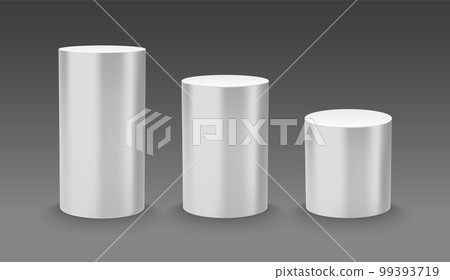 3d silver cylinder design scene stage template. Silver cylinder steel metal pipe. 99393719