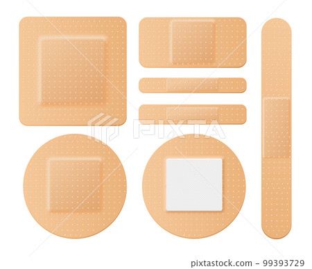 First aid band plaster strip medical cure patch adhesive tape. Aid plaster band medicine pharmacy 99393729