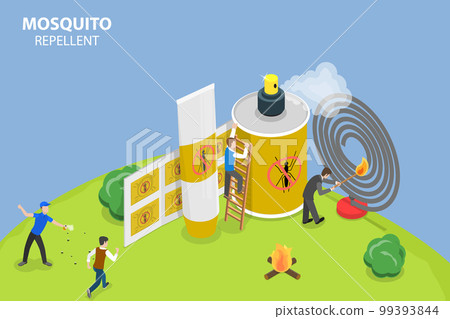 3D Isometric Flat Vector Conceptual Illustration of Mosquito Repellent 99393844