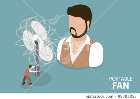 3D Isometric Flat Vector Conceptual Illustration of Portable Fan 99393853