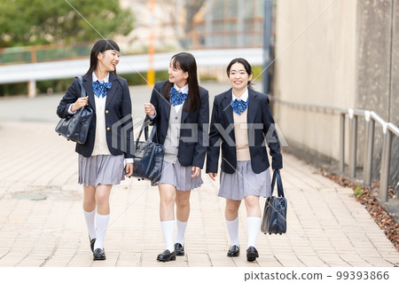 High school girl in uniform to go to school High school girl in uniform to go to school 99393866