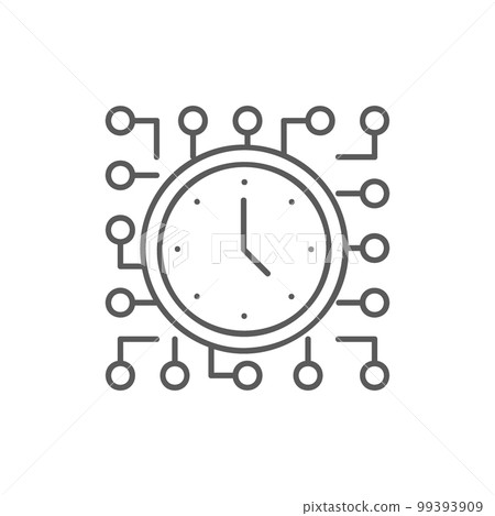 Digital time, industry lineal icon. Time management symbol design. Digital time, industry lineal icon. Time management symbol design. 99393909