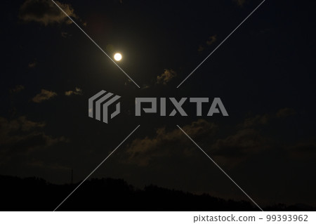 北斗市白州町，雲間升起的小月亮，年齡14.3 2月 99393962