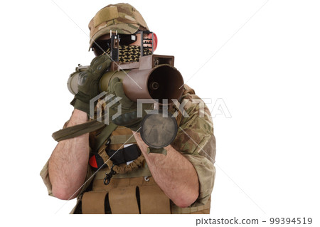 Private Military Company operator fire RPG rocket launcher Private Military Company operator fire RPG rocket launcher 99394519