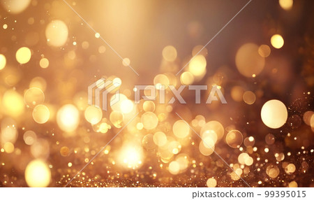 香檳金球散景。閃閃發光的背景 Generative AI 99395015