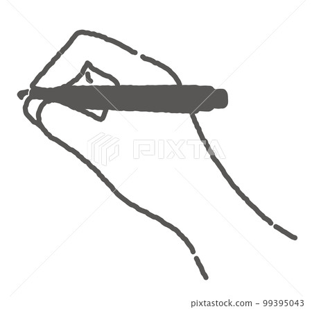 Hand holding a pen 99395043