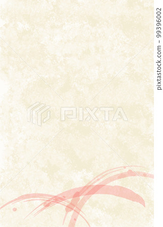 Japanese-style vector illustration of pink brush strokes on a Japanese paper-style background Postcard size vertical Japanese-style vector illustration of pink brush strokes on a Japanese paper-style background Postcard size vertical 99396002