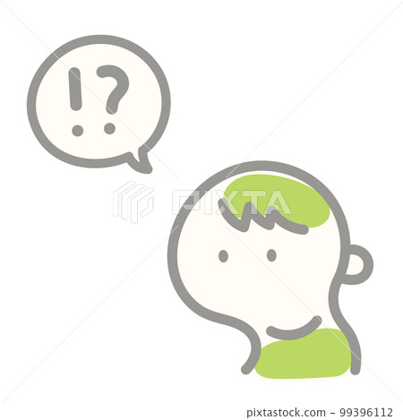 Simple and cute person icon surprise mark boy 99396112