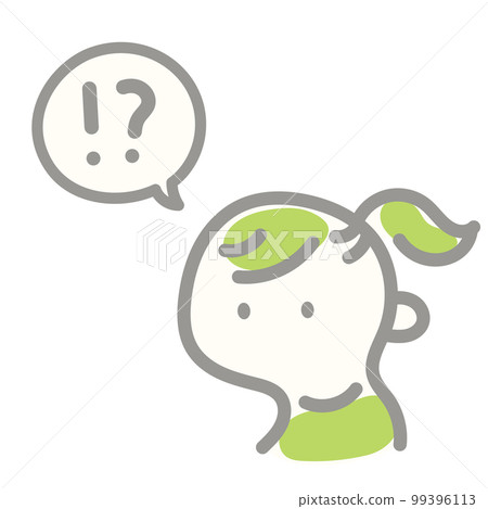 Simple and cute person icon surprise mark girl 99396113