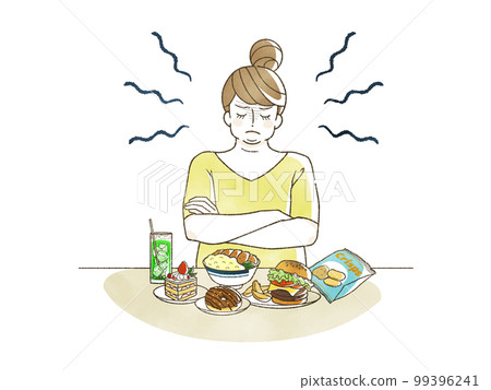 抑制她的胃口的肥胖婦女 99396241