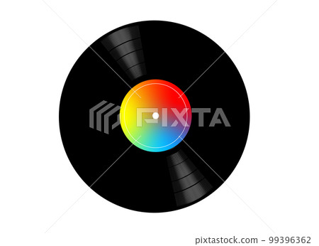Illustration material of a simple analog record board (rainbow color) 99396362