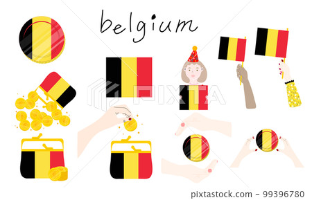 belgium vector hand drawn flag 99396780