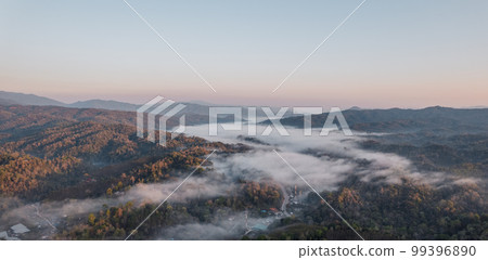 Mountain range in the summer morning 99396890