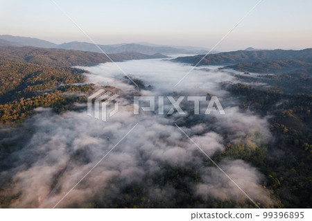 Mountain range in the summer morning 99396895