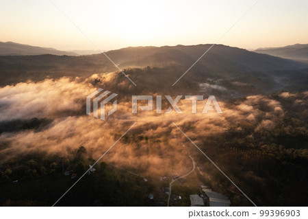 Mountain range in the summer morning 99396903
