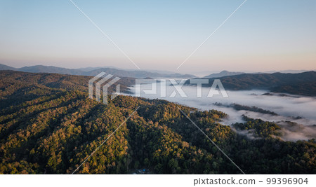 Mountain range in the summer morning 99396904
