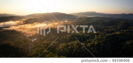 Mountain range in the summer morning 99396906