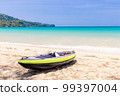 Tropical paradise beach with nobody in Kamala Beach, Thailand 99397004