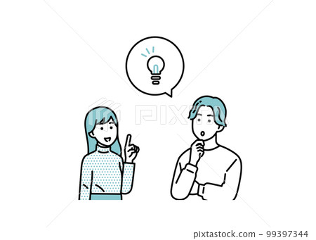 簡單的男性和女性積極站立姿勢設置插圖素材 簡單的男性和女性積極站立姿勢設置插圖素材 99397344