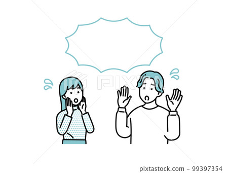 Simple male and female negative standing posture set illustration material Simple male and female negative standing posture set illustration material 99397354