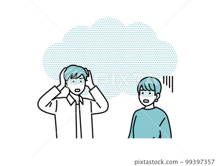 Simple male and female negative standing posture set illustration material Simple male and female negative standing posture set illustration material 99397357