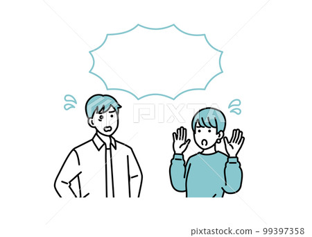 簡單的男女負站立姿勢集插畫素材 簡單的男女負站立姿勢集插畫素材 99397358
