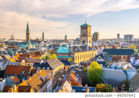 Cityscape of downtown Copenhagen city skyline in Denmark 99397641
