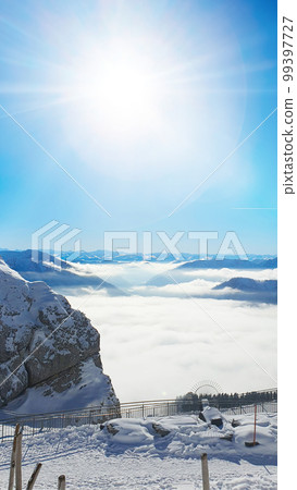 small old church on mountain. Beautiful alpine mountains in winter. Bayrischzell, Bavaria, Germany. small old church on mountain. Beautiful alpine mountains in winter. Bayrischzell, Bavaria, Germany. 99397727