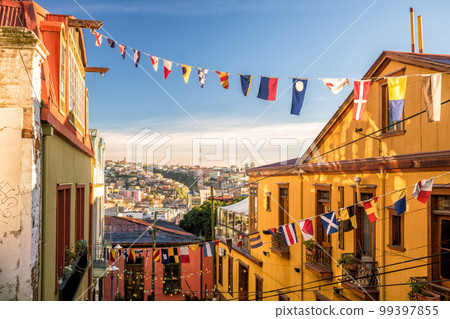 Colorful buildings of Valparaiso, Chile Colorful buildings of Valparaiso, Chile 99397855