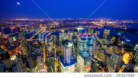 New York City Manhattan downtown skyline 99397886