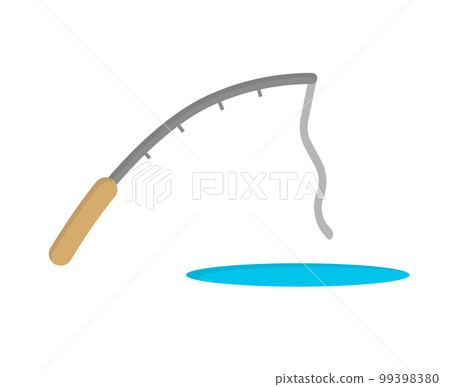 河流捕魚圖標。池塘和釣魚竿。向量。 99398380