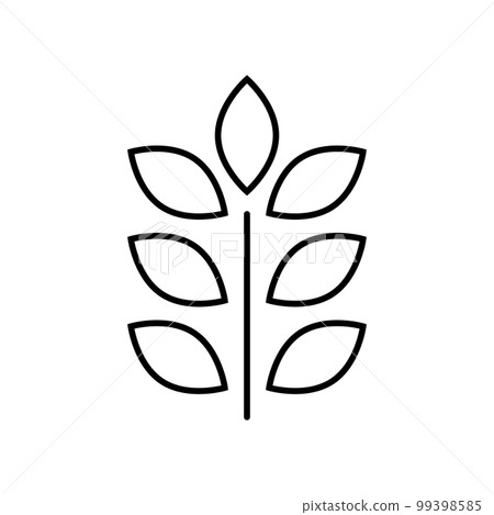 圓形平面設計中的玉米圖標。向量。 99398585