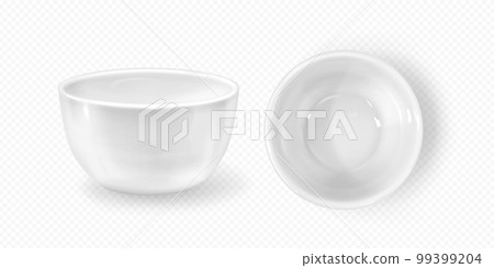 Realistic empty sauce bowl. Isolated white plate. Realistic empty sauce bowl. Isolated white plate. 99399204